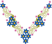 Embroidered neckline design