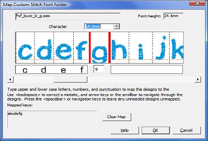 Map Custom Font Dialog