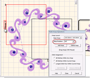 Creating a free form multi-hoop design